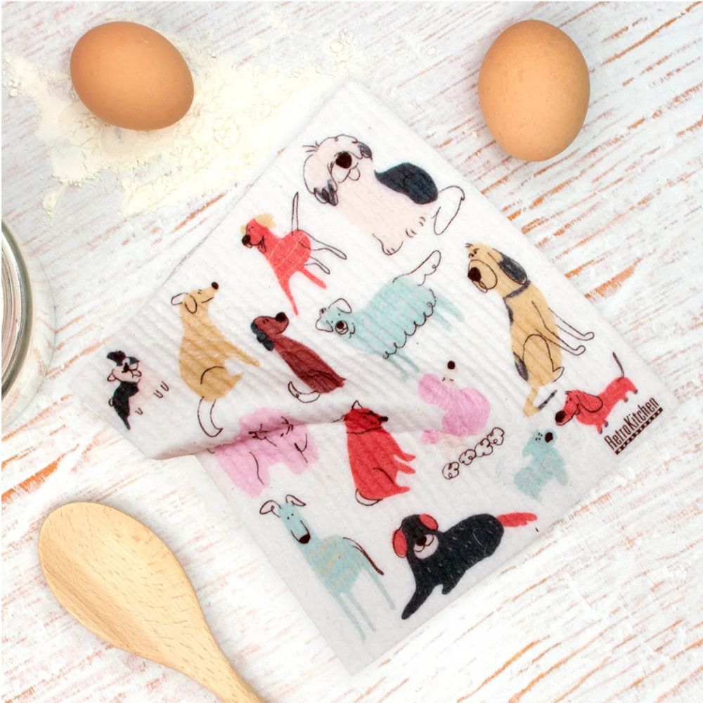 Swedish Dish Sponge Cloth - Colourful Dogs