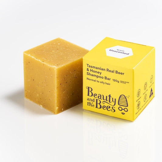 Beauty & the Bees Real Beer & Honey Shampoo Bar 120g - Unscented