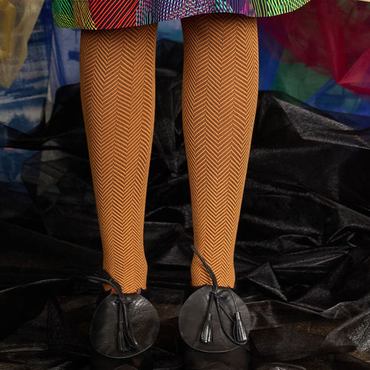 Tightology Organic Cotton Tights Weave Butterscotch