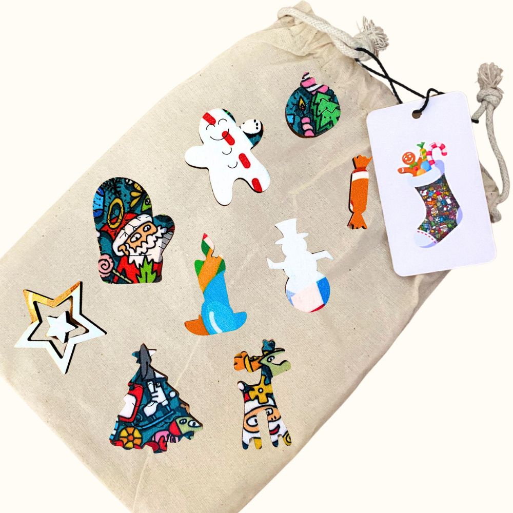 Twigg Puzzle Wooden Jigsaw 97 Pieces - Christmas Stocking