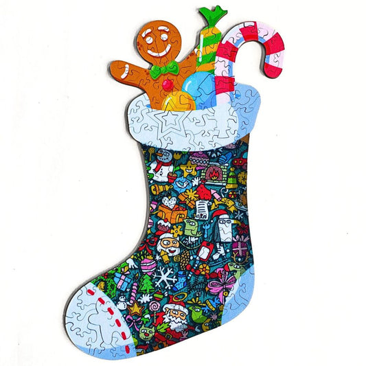 Twigg Puzzle Wooden Jigsaw 97 Pieces - Christmas Stocking