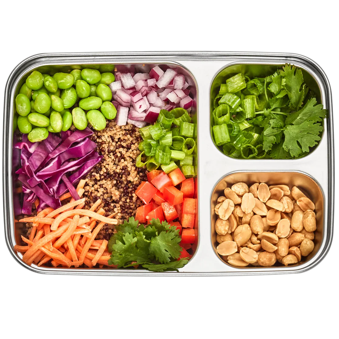 U Konserve Rectangle 3 Compartment Stainless Steel Food Container 705ml/24oz