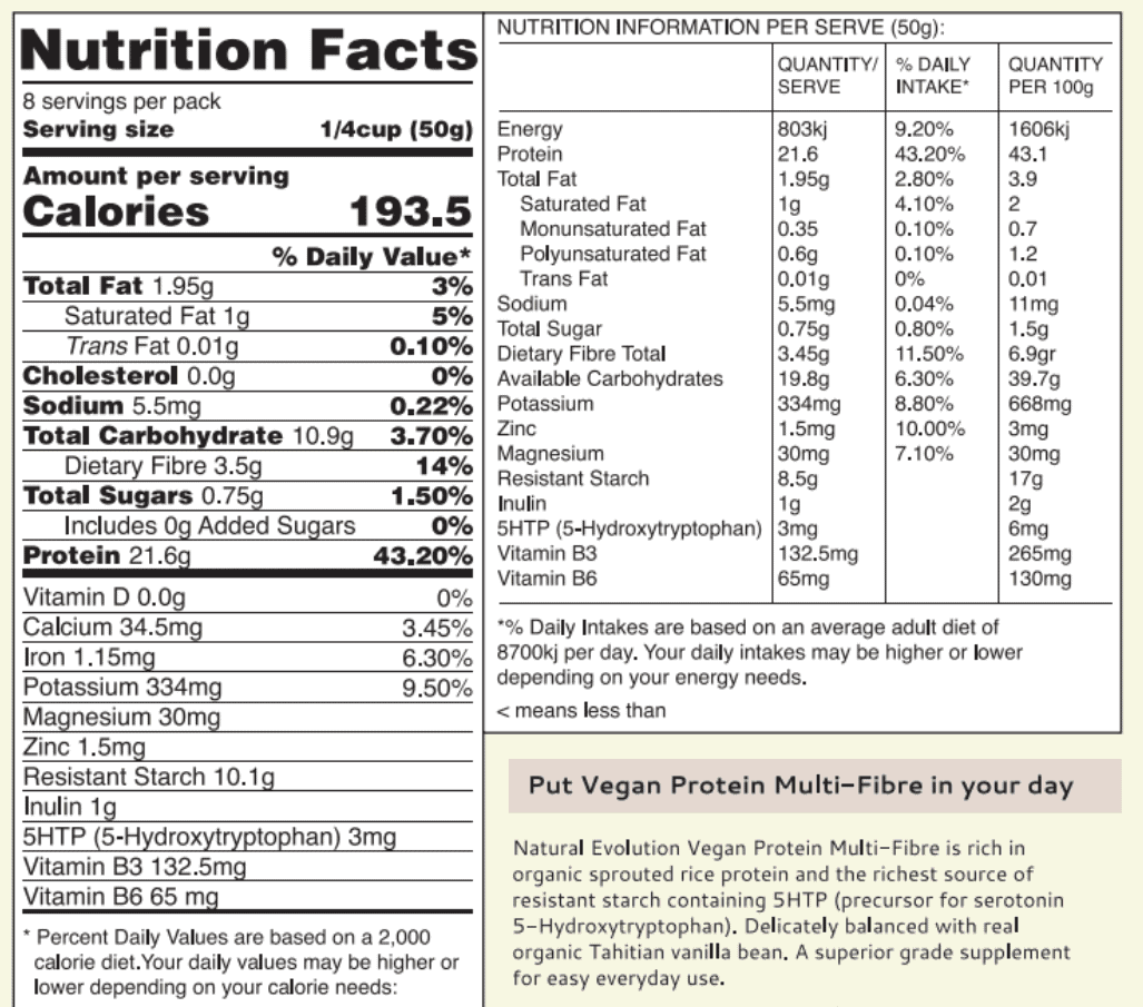 Natural Evolution Vegan Protein Multi-Fibre Vanilla 400g