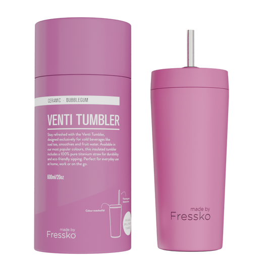 Fressko Ceramic Lined Tumbler with Titanium Straw - Venti 20oz
