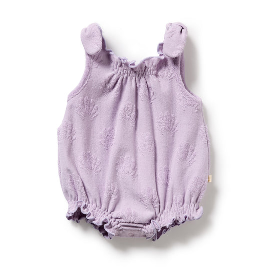 Wilson & Frenchy Organic Terry Tie Playsuit - Lavender Shells