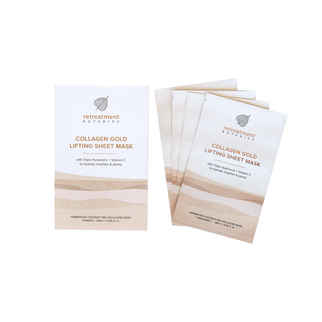 Retreatment Botanics Collagen Gold Lifting Sheet Mask 4-Pack
