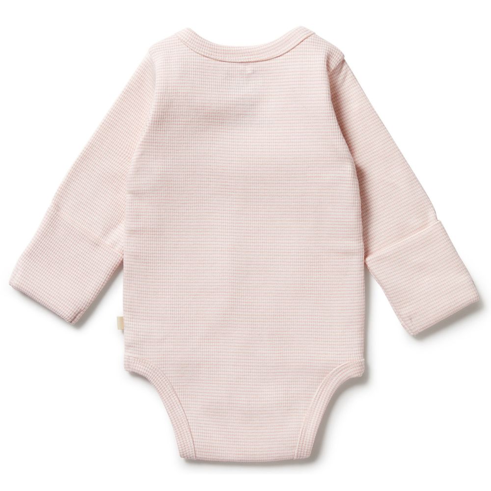 Wilson & Frenchy Organic Stripe Rib Wrap Bodysuit - Cantaloupe