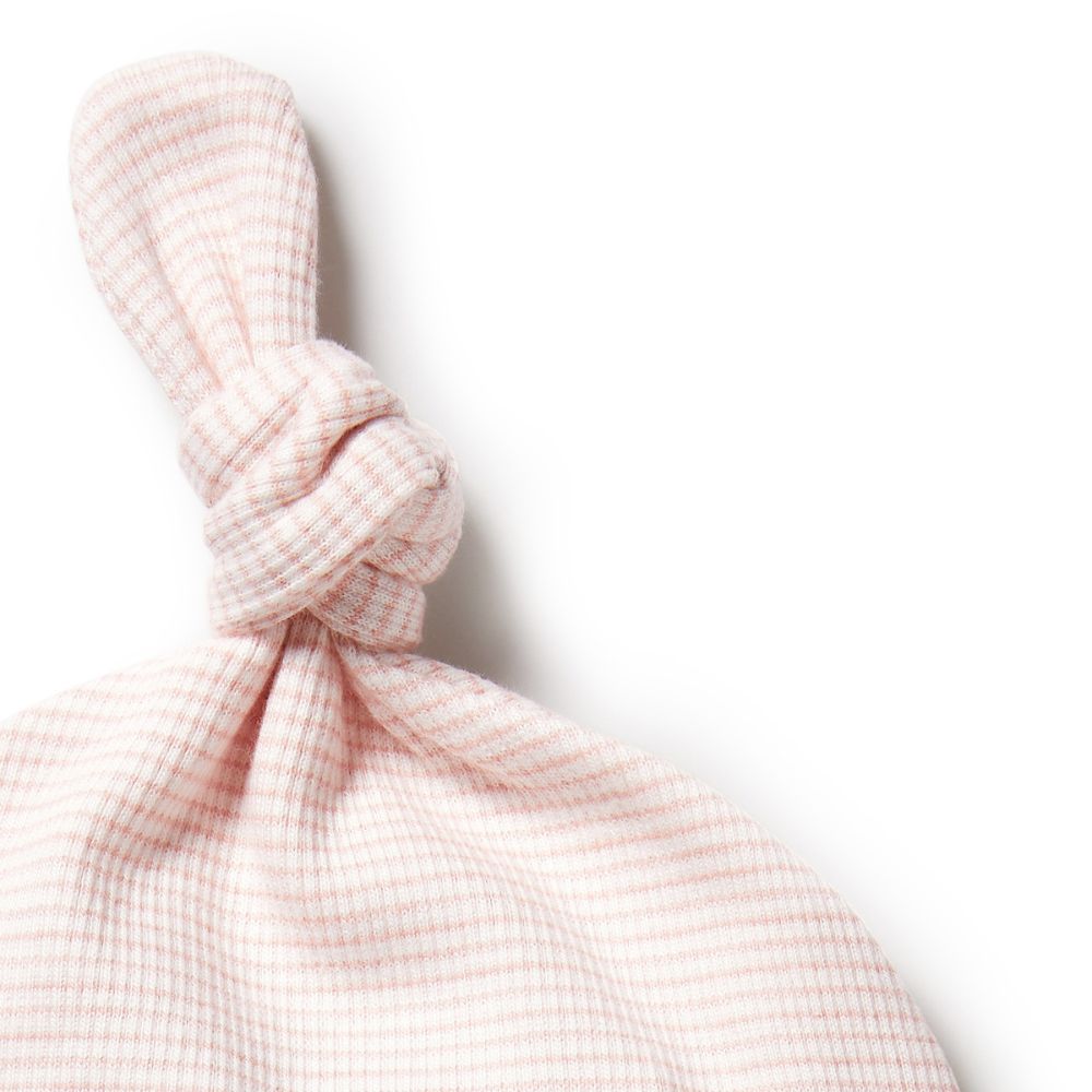 Wilson & Frenchy Organic Stripe Rib Knot Hat - Cantaloupe