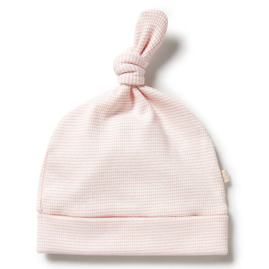 Wilson & Frenchy Organic Stripe Rib Knot Hat - Cantaloupe