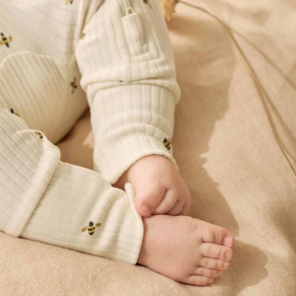 Wilson & Frenchy Organic Zipsuit with Feet - Bee Mine