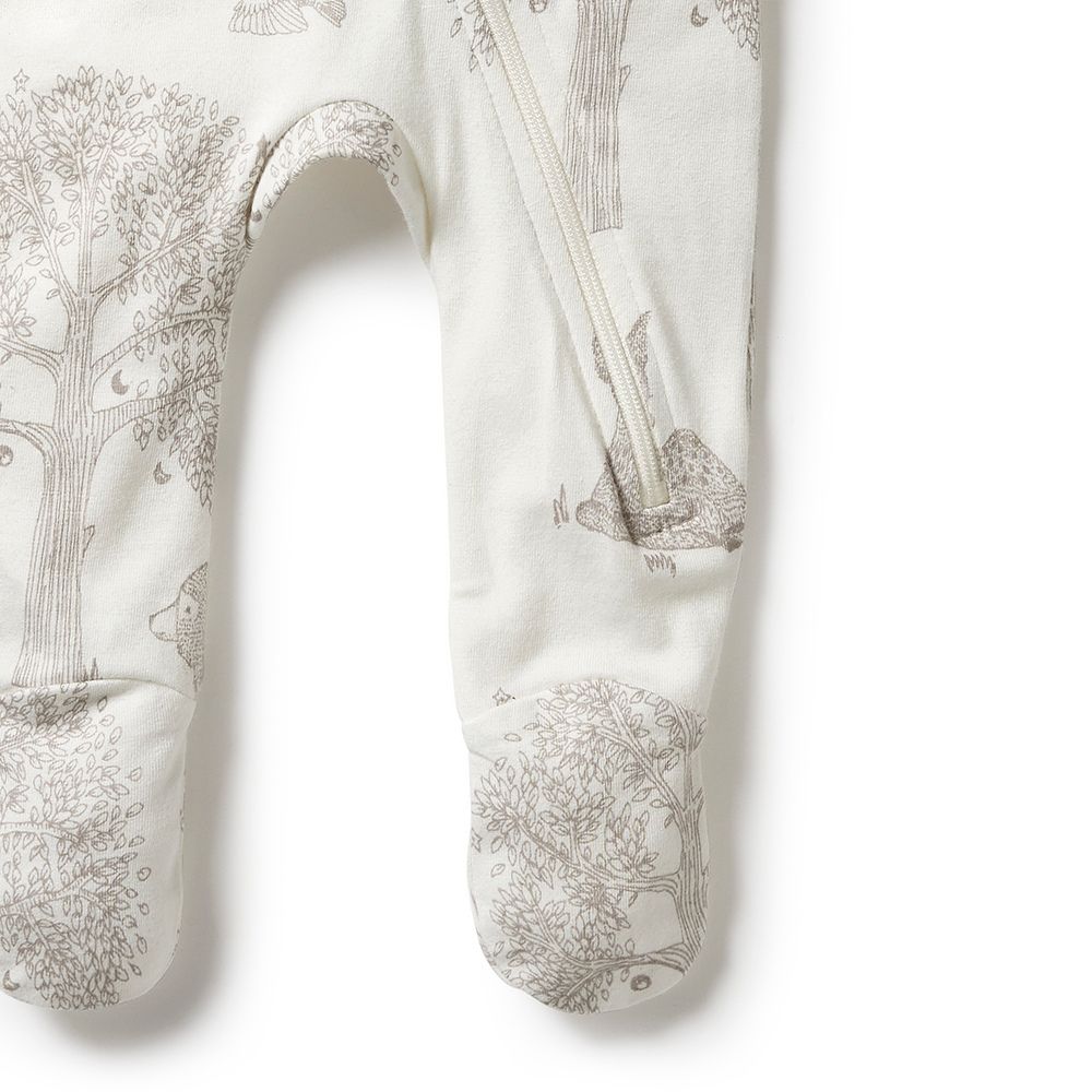 Wilson & Frenchy Organic Zipsuit with Feet - Welcome to the World