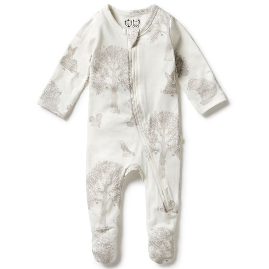 Wilson & Frenchy Organic Zipsuit with Feet - Welcome to the World