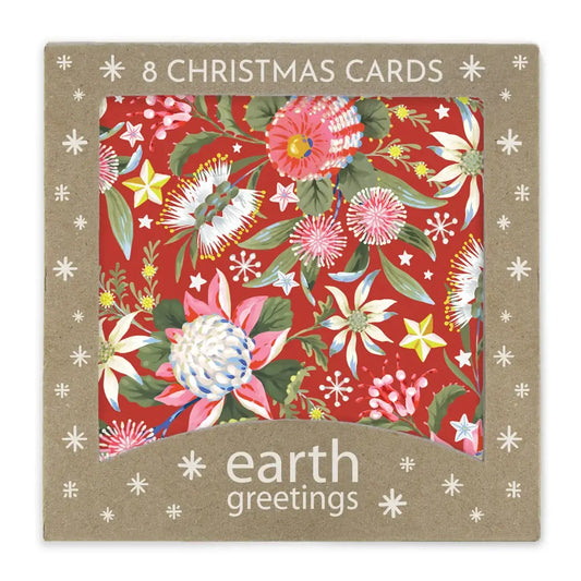 Earth Greetings Australian Christmas Card 8 Pack - Christmas Flora