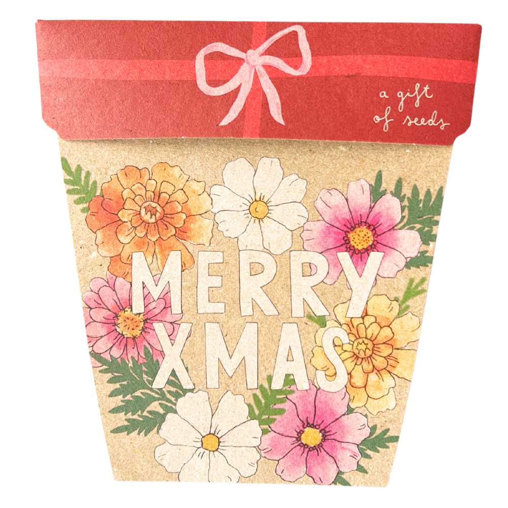 Sow 'n Sow Gift of Seeds Christmas Card - Merry Xmas Bloom