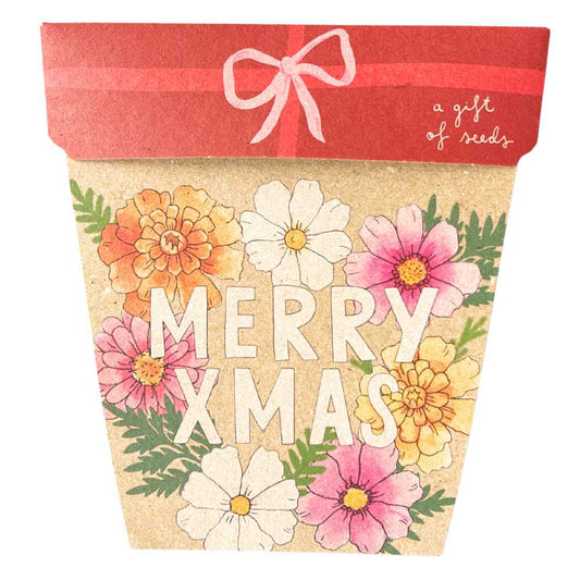 Sow 'n Sow Gift of Seeds Christmas Card - Merry Xmas Bloom