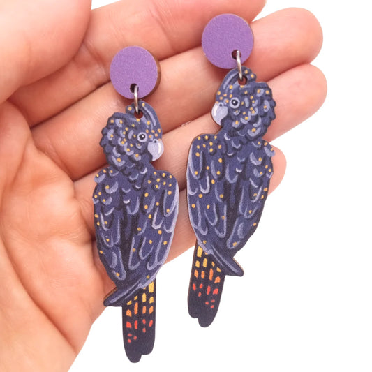 Pixie Nut & Co. Black Cockatoo Earrings