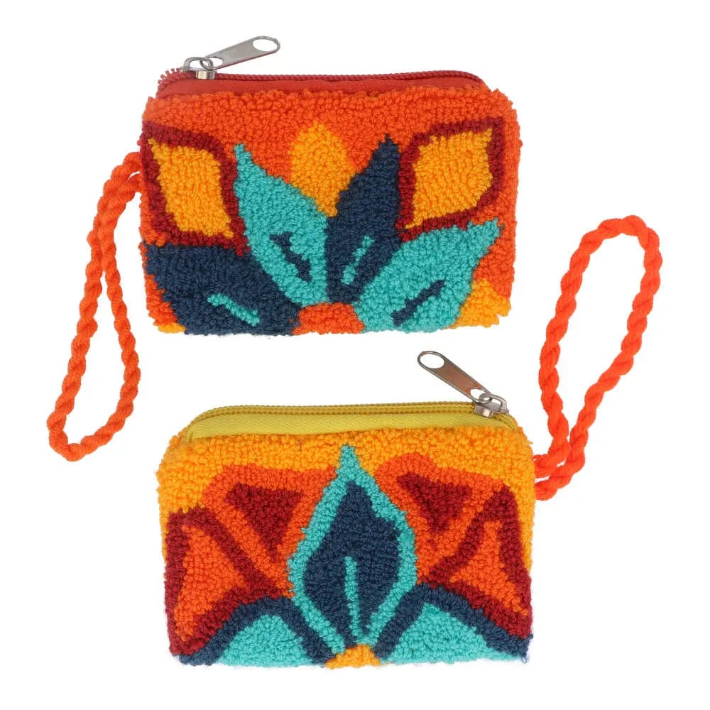Casa Bonita Artisan Hand Crocheted Coin Purse - Autumn Tones