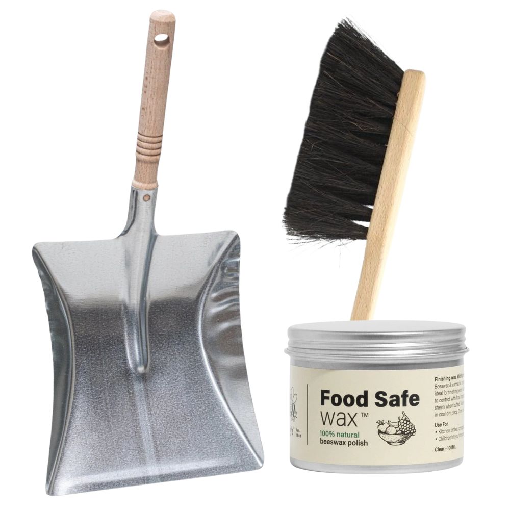Plastic Free Dust Pan, Brush & Protection Wax Bundle