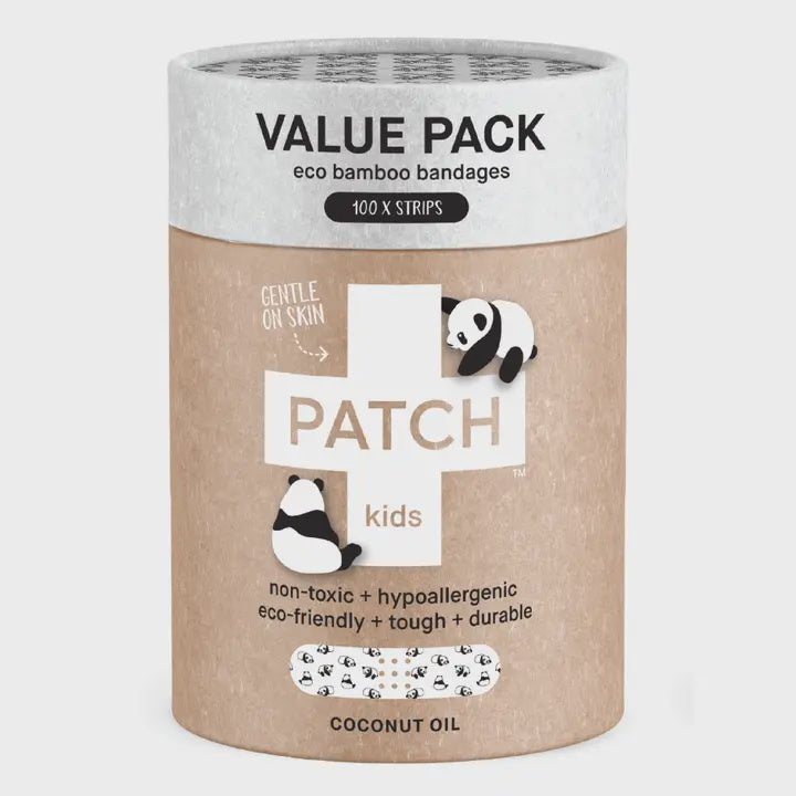 Patch Kids Natural Bamboo Bandages Value Pack 100 - Coconut oil
