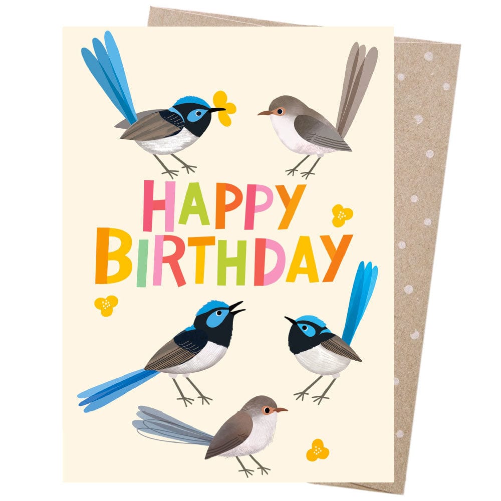 Earth Greetings Card - Fairy Wren Birthday