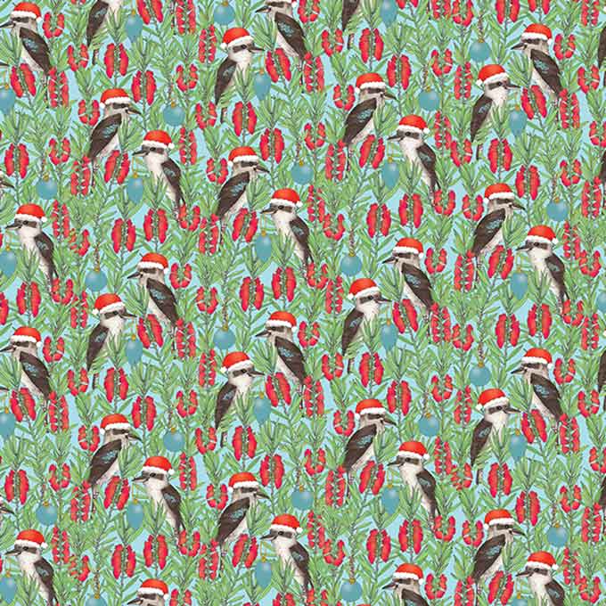 Earth Greetings Christmas Folded Wrapping Paper - Jolly Kookaburra