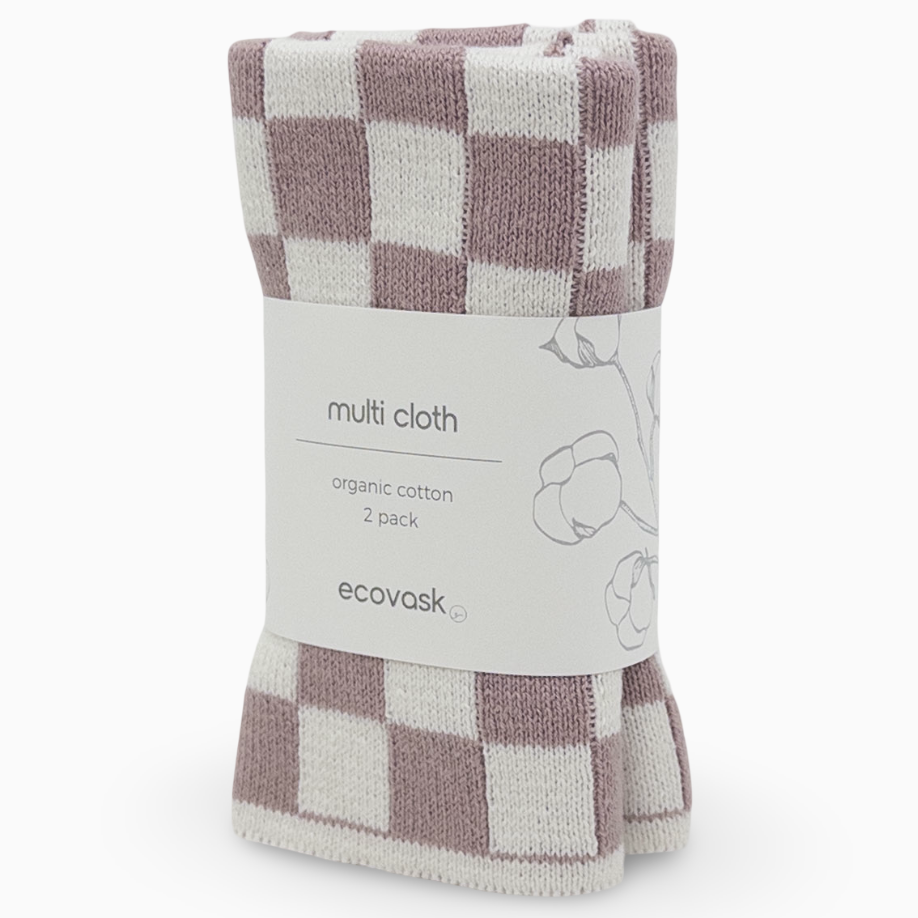 Ecovask Wash Cloth / Multi Cloth 2 Pack Organic Cotton
