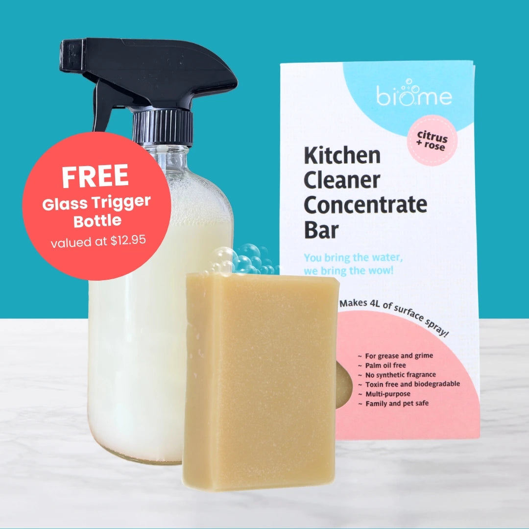 Biome Kitchen & Multi-Purpose Cleaner with FREE Glass Spray Bottle Bundle