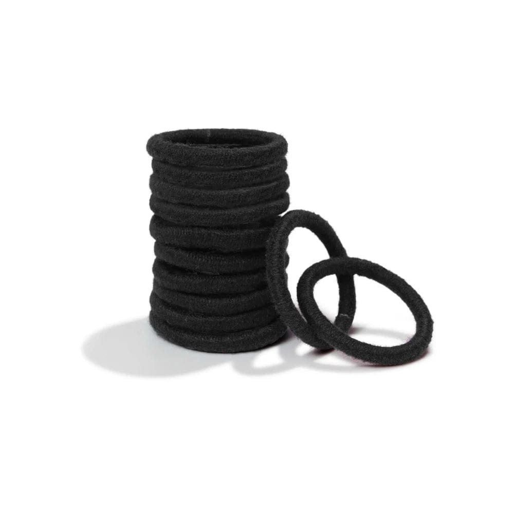 Kooshoo Plastic - Free Round Hair Ties Mini 12 Pack - Black