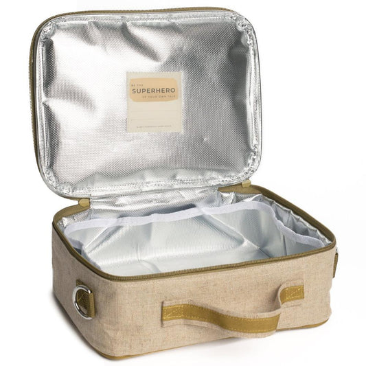 SoYoung Insulated Lunch Bag - Toxin Free Lining, Washable Linen Outer