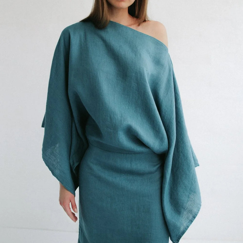 kiko linen dress Linen dress Kiko blue