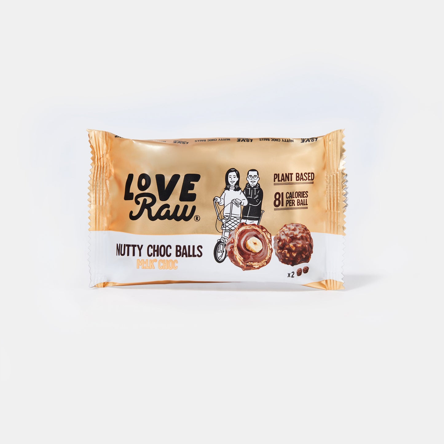 LoveRaw Nutty Choc Balls M:lk Choc 28g