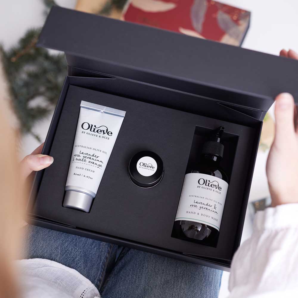 Olieve Christmas Gift Box Lavender Rose Geranium