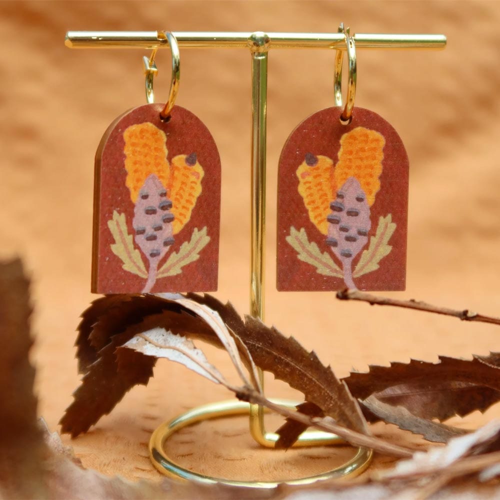 Pixie Nut and Co Swamp Oak Banksia Earrings