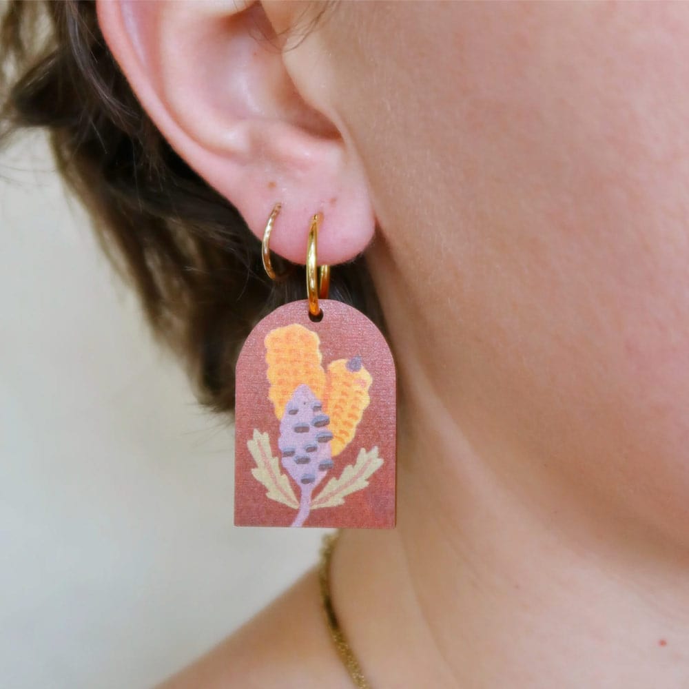 Pixie Nut and Co Swamp Oak Banksia Earrings