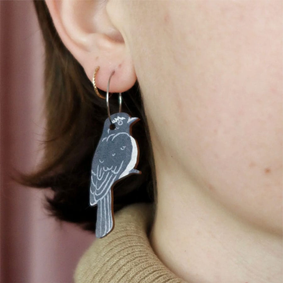 Pixie Nut and Co Willy Wagtail Hoop Earrings