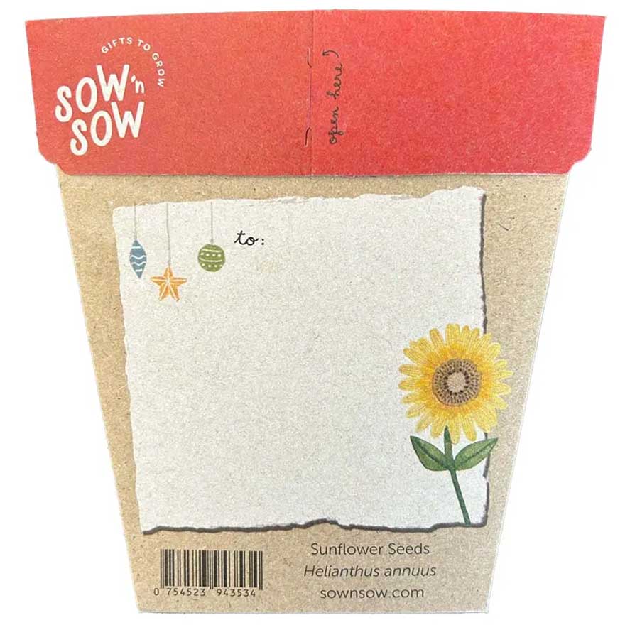 Sow 'n Sow Gift of Seeds Christmas Card - Sunflower Christmas Greetings