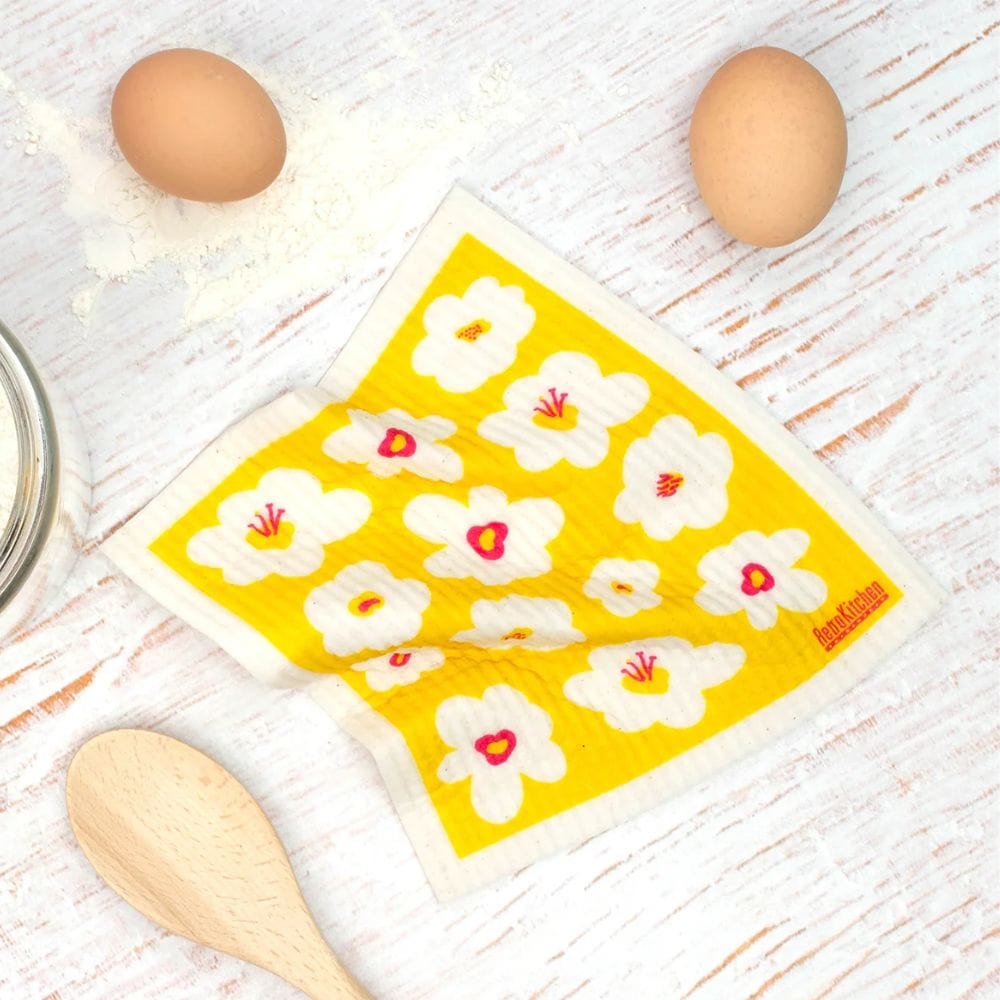 Swedish Dish Sponge Cloth Retro Flowers