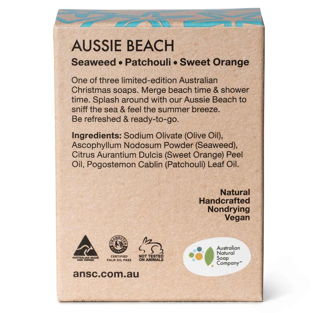 Australian Natural Soap Company Christmas Edition Hand & Body Soap Bar - Aussie Beach