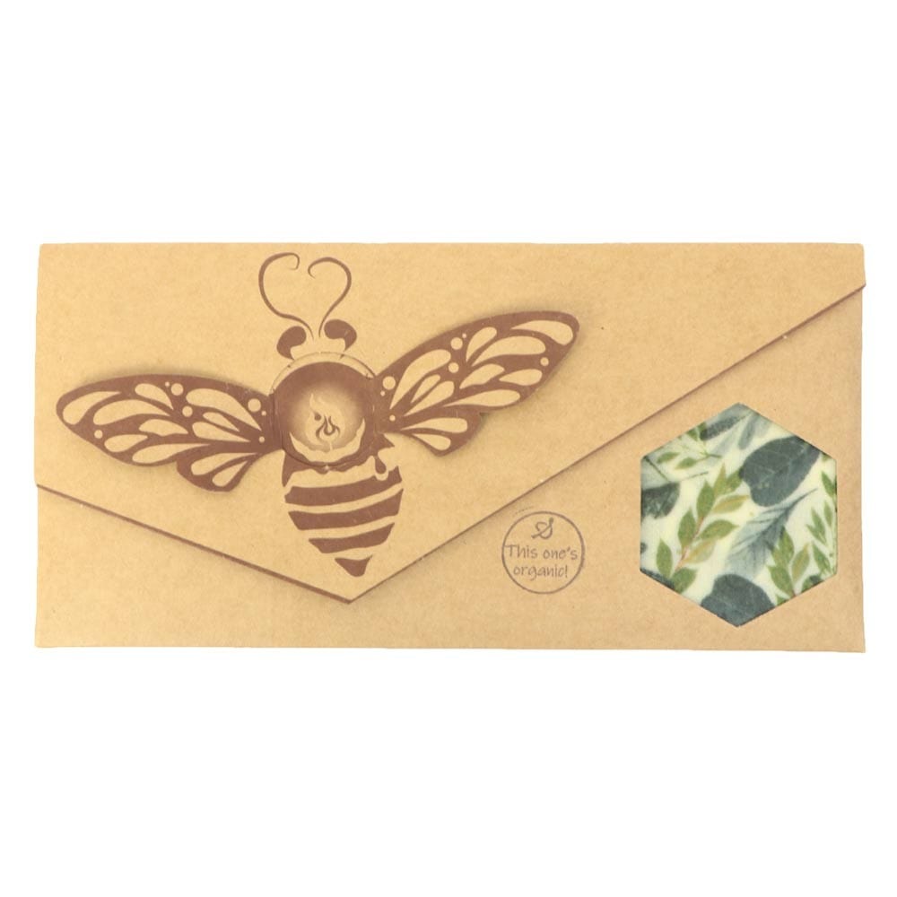 Candlestick Maker Beeswax Wrap 38cm x 72cm - Green Leaves