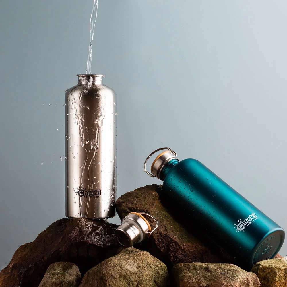 Cheeki 1.6L XL Stainless Steel Water Bottle - Silver