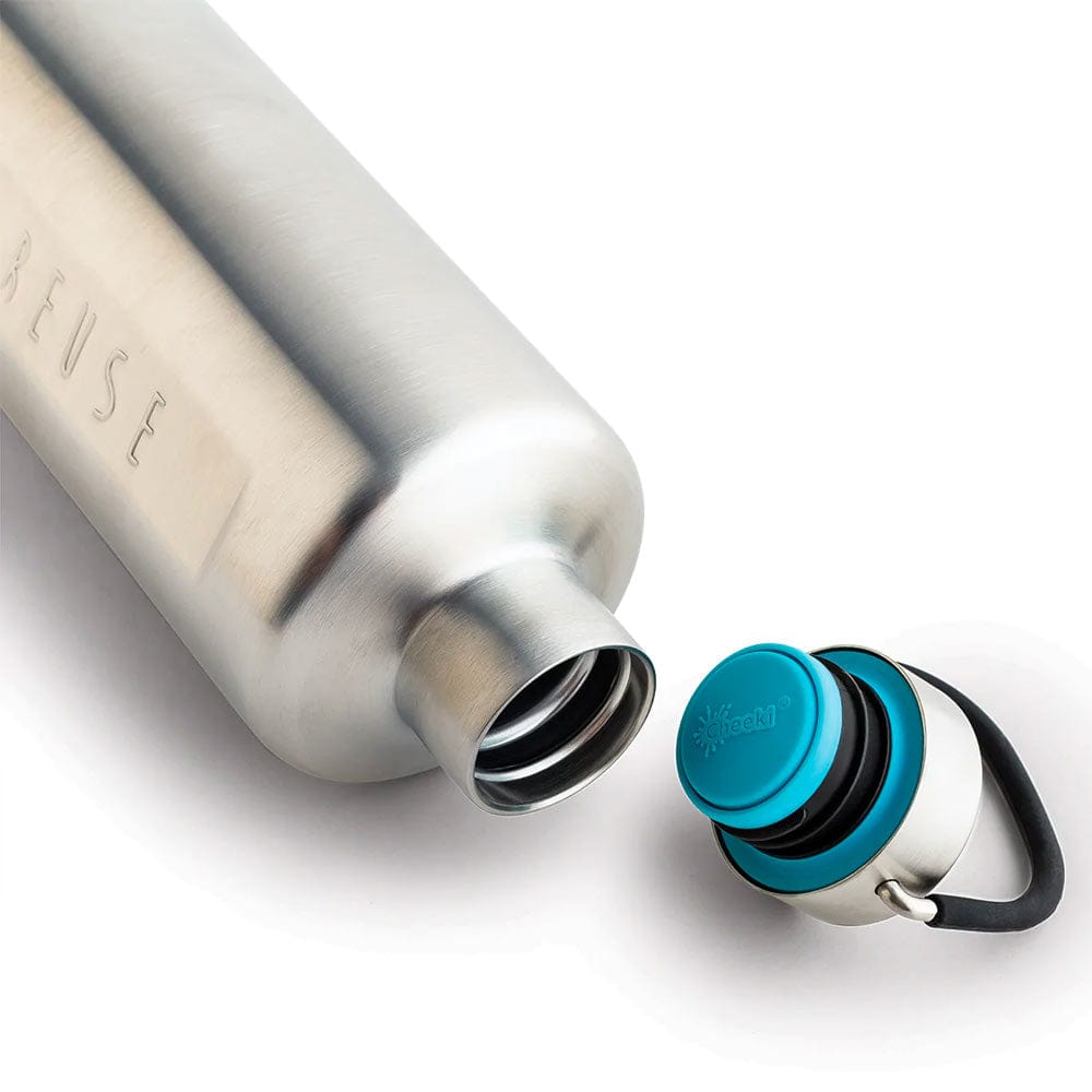 Cheeki 1L Stainless Steel Water Bottle - Silver