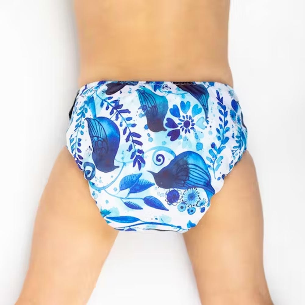 Designer Bums Art Pop AI2 Modern Cloth Nappy - Blue Birds