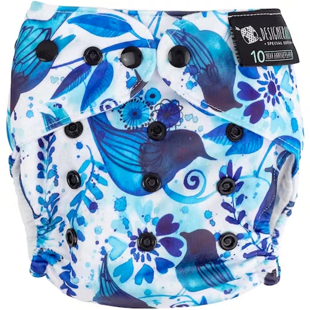 Designer Bums Art Pop AI2 Modern Cloth Nappy - Blue Birds