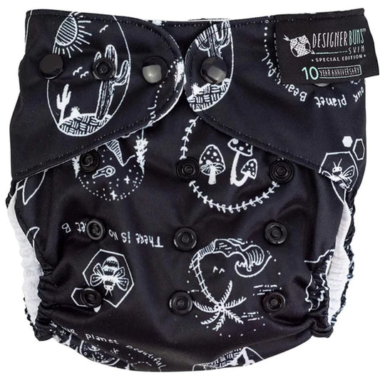 Designer Bums Art Pop AI2 Modern Cloth Nappy  - Keep Our Planet Beautiful