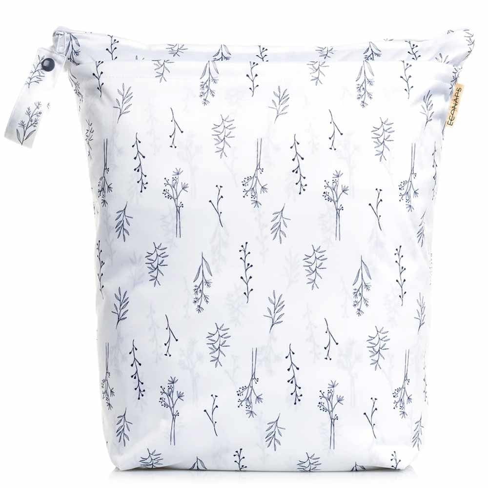 EcoNaps Overnighter Wet Bag - Grey Folk Botanical