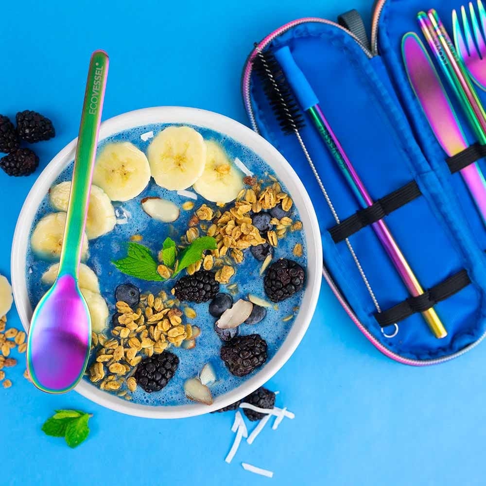 EcoVessel 6 Piece Stainless Steel Utensil Set - Over the Rainbow