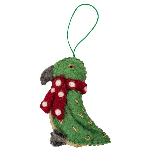 Fairtrade Felt Christmas Decoration - Kea Parrot