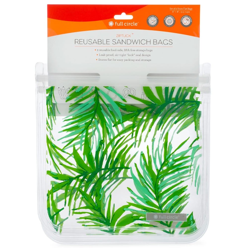 Full Circle ZipTuck Reusable Sandwich Bags 2pk - Palms