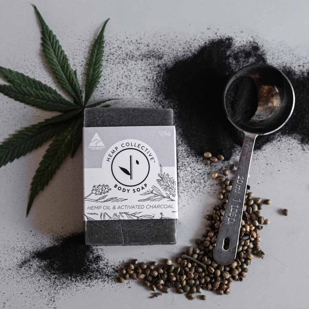 Hemp Collective Body Soap Bar 125g - Hemp Oil & Activated Charcoal