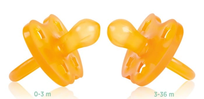 Hevea Natural Rubber Soother - Rounded 0 - 3 months crown